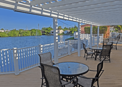 Tiki Deck overlooking lake